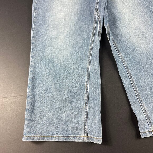 Judy Blue Jeans Women's 34x23* Wide Leg Crop High Rise Blue Stretch Denim Tag 32 - Picture 6 of 16